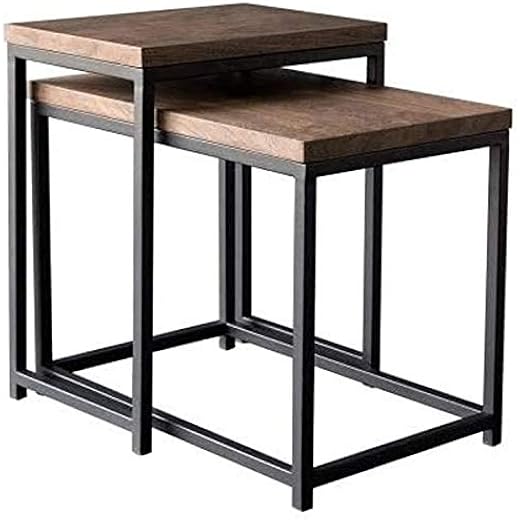 Nesting Tables Set of 2 Square Black