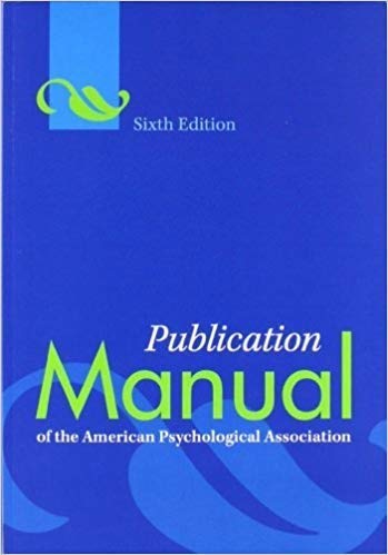Publication Manual of the American Psychological Association 5th ed.,