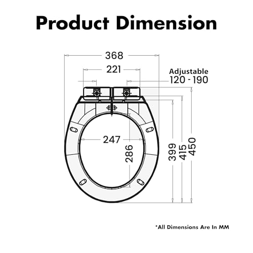 Image of WASSMIST Toilet Seat Cover Set - Durable Toilet Seat Cover | Fits Most Standard EWC Commodes | Premium Finish