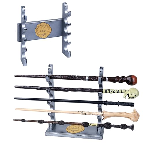 DiyNew Wooden Wand Holder 5 Tiered Wand Display Stand Wall Mount or Desktop Suitable for Wand Enthusiasts or Collectors to Display in The Living Room Bedroom or Office