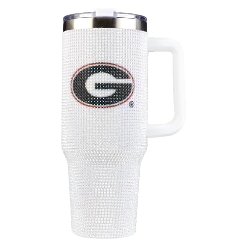 Image of The Memory Company Officially Licensed 40oz White Bling Game Day Tumbler, University of Georgia