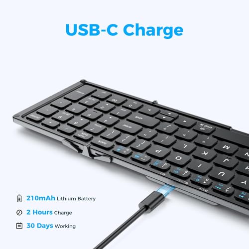 Iclever Portable Keyboard, Bk09 Foldable Bluetooth Keyboard With Number Pad For Travel And Business Trip thumb #5