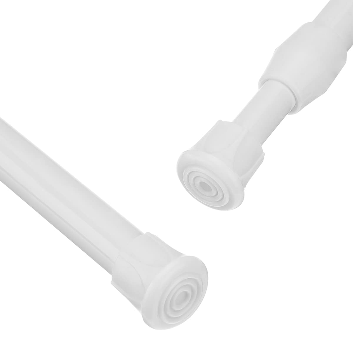 Jjonlinestore White - Spring Extendable Telescopic Voile Tension Shower Curtain Valance Curtain Rail Loaded Pole Rod Bath Cupboard Window (55Cm-90Cm)