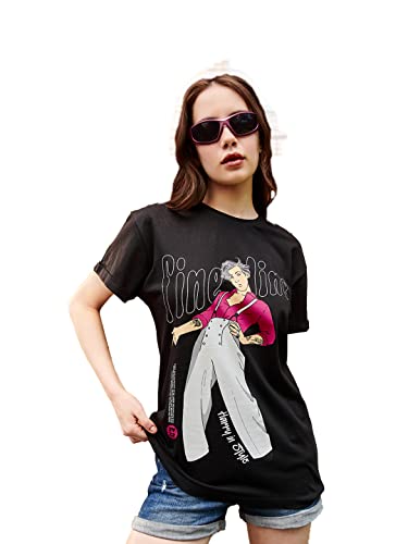 Image of Bewakoof Women's Typography 100% Cotton T-Shirt - Boyfriend Fit, Round Neck, Half Sleeves
