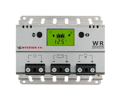 Western CO WR 20 | Regolatore di Carica Pannello Solare con Tecnologia PWM per Impianto Fotovoltaico Piccolo o Grande con Display Grafico e Funzione Crepuscolare, 20A (WR20)