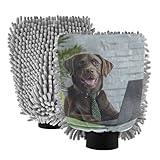 Washing Mitts Car Wash Funny Office Dog Business Cleaning Car Detailing Kit Mitts Soft Scratch Free Absorbent Chenille Microfiber, Medium x 2 Pack