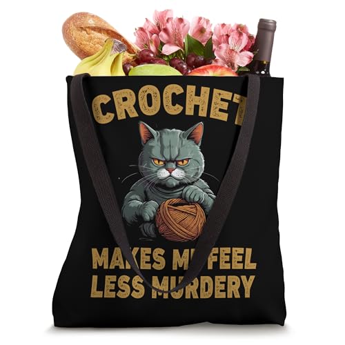 Bolsa Tote Funny Cat Crochet miniatura 4