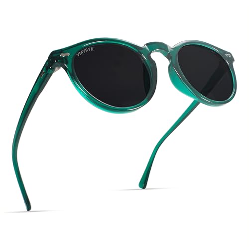 Vintage Polarized Sunglasses for Men UV400 Protection Retro Round Sunglasses Hand-crafted Acetate Frame Couple