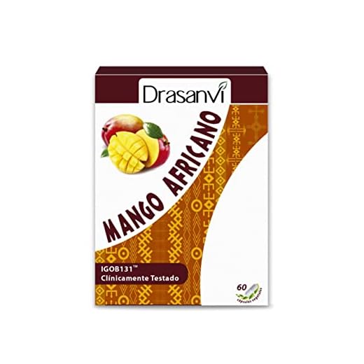 DRASANVI Mango Africano | Peso Saludable | Quemagrasas y Saciante| el Mango Contiene Magnesio, Fósforo, Potasio, Sodio, Vitaminas del Grupo B y ácidos Grasos | 60 Cápsulas = 30 Días