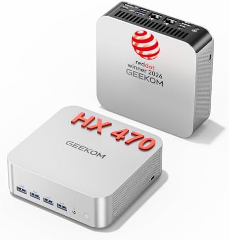 GEEKOM A9 Max Top AI Productivity Mini PC,AMD Ryzen AI 9 HX470(86...