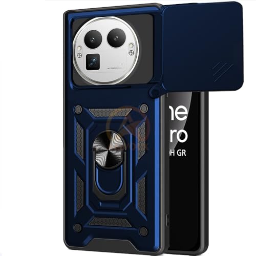 Image of Armor Bumper Back Cover Case for Realme GT 8 Pro 5G Rotating Camera Cover, Ring Holder & Kickstand | Heavy Duty & 360 Degree Protection Realme GT 8 Pro 5G Back Cover (Blue)