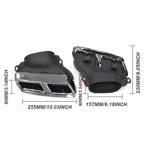 Tuyau d'Échappement W212 Classe E E200 E260 E300 Accessoire Look Sport E63 Argent