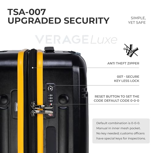 Image of Verage Luxe Romero Set of 2 (M+L) Polycarbonate Hard Shell Luggage with TSA Lock, Lightweight Trolley Suitcase with Double Spinner Wheels, 5-Year International Warranty (24 /28,Sunset Noir)