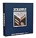 Scrabble Deluxe Vintage Edition Board Game by WS Game Company Featuring a Rotating Wooden Game Cabinet with Built-in Storage and Raised Letter Tile Grid — Board Games for 2-4 Players (Ages 8+)