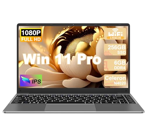 NOTODD Ordenador Portátil Win 11 Pro con 5G WiFi Portátil 14 Pulgadas 6GB RAM 256GB SSD Expansión SSD 1TB (TF-1TB) 5000mAh Laptop 1920 * 1080 FHD Portatiles Buenos & Mini Puerto Multimedia-Gris