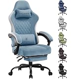 GTRACING ゲーミングチェア ファブリック デスクチェア オットマン 椅子 イス テレワーク 【ポケットコイル採用】 腰痛対策 pcチェア 蒸れない ソファーの座り心地 【安心の非再生ウレタン採用】『ダイア調に蝶の刺繍のデザイン』LR002新シリーズ