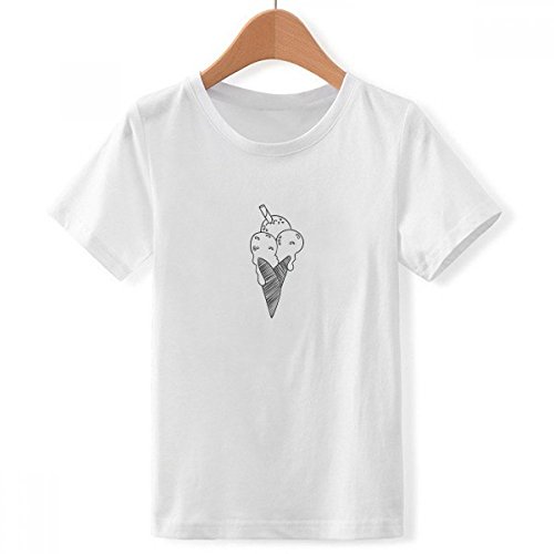 T-Shirt Blanc Garçon Biscuits au sésame crème glacée coupe XX-Grand et col ras du cou confortable