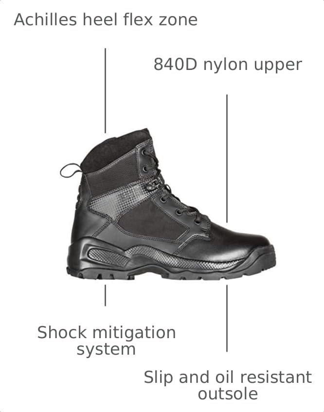 Image of 5.11 Tactical Men's A.T.A.C. 2.0 6 inch Side Zip Desert, Ortholite Achilles Cuff, Style 12395