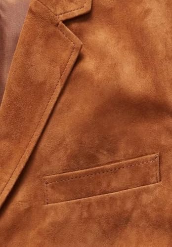 Men's Casual Two-Button Suede Jacket V-Neck Casual Sports Faux Leather Coats & Blazers4