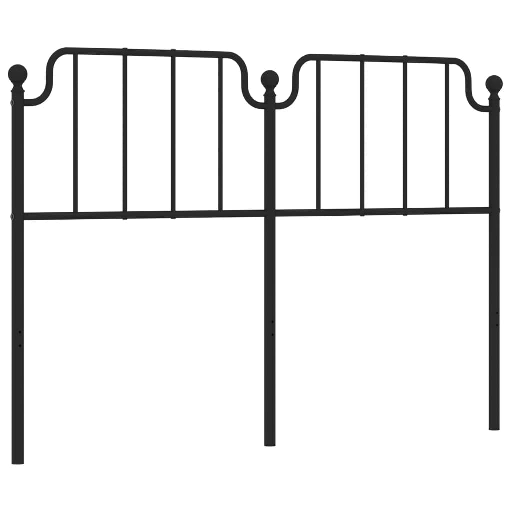 vidaXL Cabecero, Cabecera con Patas, Cabezal para Estructura Marco de Cama, Cabecero para Somier de Dormitorio Hogar, Metal Negro 160 cm