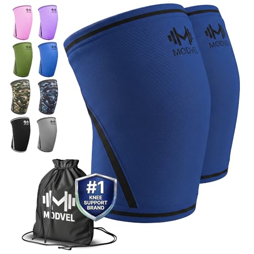 Image of Modvel Strength 7mm Knee Sleeves (Pair) for Weightlifting & Powerlifting (USPA, IPL Approved) | High-Performance Knee Compression Support For Squats, Weight Lifting - Men and Women