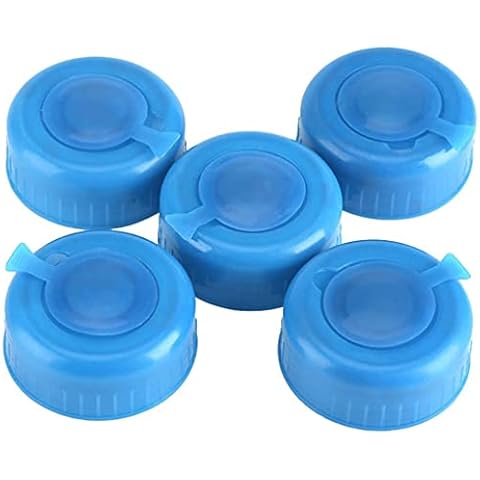 Zooma 5pcs Blue Water Bottle Screw on Cap Reusable Replacement Anti Splash Lid Plastic Container Bottle Cap for 5.5 cm Water Bottle (Blue) Cover