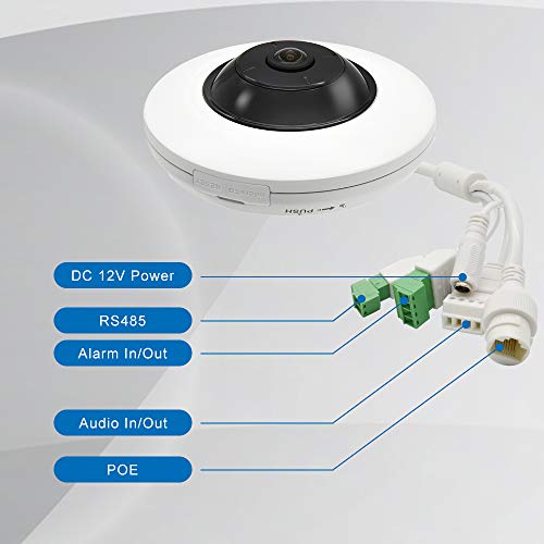 Vikylin 5Mp Fisheye Poe Ip Security Camera Dome Oem Ds-2Cd2955Fwd-Is With 1.05Mm Fixed Lens, 180° Wide Angle View Panoramic, Audio & Alarm I/O, Support Micro Sd Card, 26Ft Night Vision, Smart Ivs #TOP4