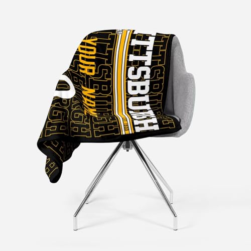 Image of ANTKING Pittsburgh Throw Blanket for Men Women Boy Custom Name and Number Gifts