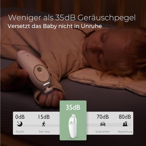 Momcozy Baby Nagelfeile Elektrisch, Sanfter Baby Nageltrimmer Elektrisch Wiederaufladbar, Baby Nagelknipser Elektrisch, 7 Schleifkopf Ersatzpads 3