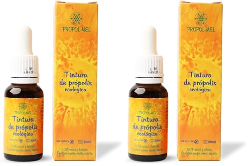 Tintura madre de Propolis - 20 ml - BIO. Favorece el bienestar de la garganta. 100% Natural. 15% peso/volumen. (Paquete de 2)