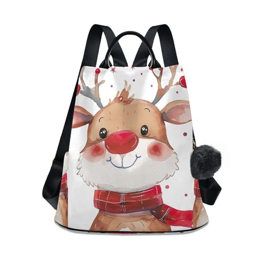 GAIGEO Mochila feminina moderna, antifurto, rena, Natal, fofa, ombro para laptop, bolsas de trabalho, mochilas para o dia ocidental, mochila leve