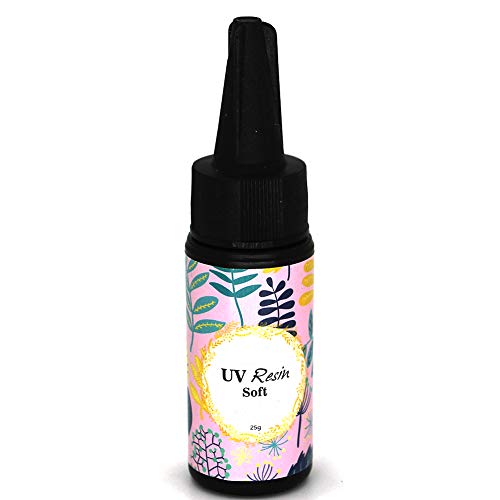 UV Resin Clear Soft UV Curing Epoxy Resin Soft UV Glue Ultraviolet Curing Solar Cure Resin Sunlight Activated Resin for DIY Jewelry Making Casting & Coating,25g