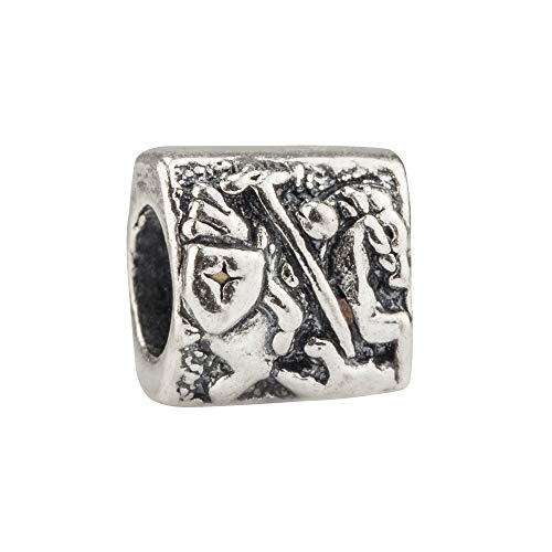 Eguzkilore Charm Plata de Ley 925mm Abalorio San Jordi y la Rosa Doble Cara Compatible con Pulseras Eguzkicharm, Pandora y Otras Pulseras de Estilo Europeo Cover