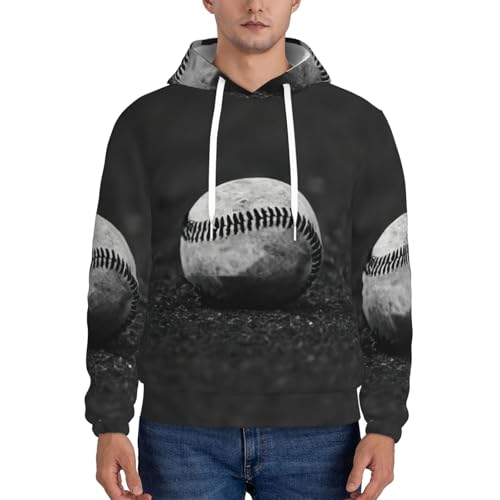 Sweat à capuche imprimé baseball homme EdWal pull polyester avec poche