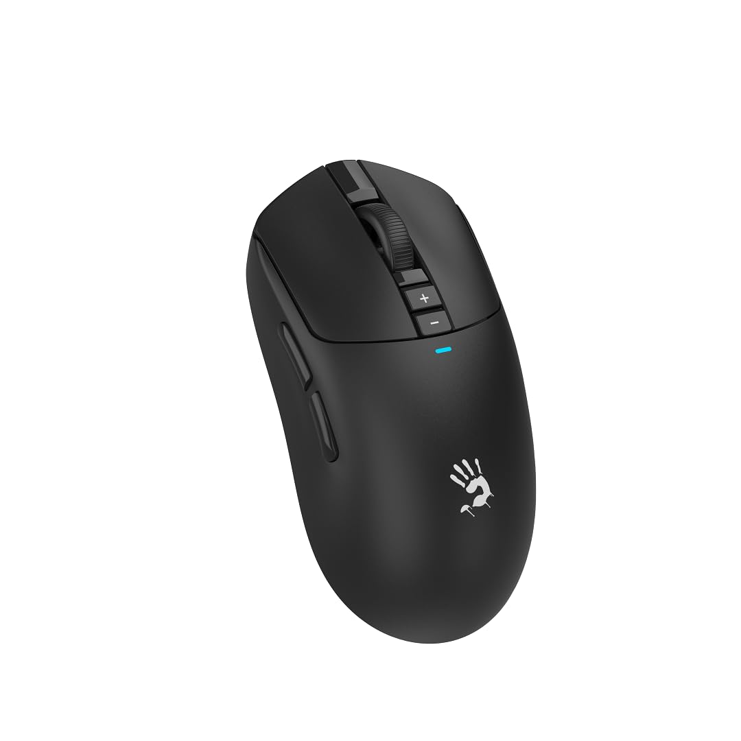 Bloody R72 - Ratón ultra inalámbrico para juegos 20000 CPI, sensor óptico de 1 ms, baja latencia, modo dual USB e inalámbrico, color negro