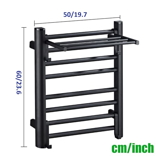 Sèche-serviettes noir pour spas et hôtels avec rangement supérieur - 8