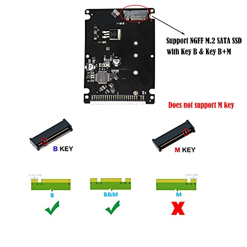 Adaptador GINTOOYUN M.2 NGFF SATA a carcasa IDE 44pin 2.5" miniatura 2