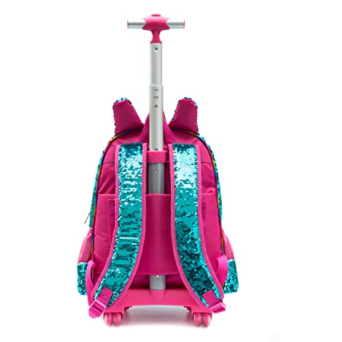Mochila de Rodinhas Infantis CUTBLAJAT - Kit com Lancheira e Estojo - Estilo Unicórnio Azul