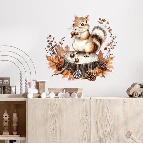 Vinilo decorativo ardilla sentado en pared 36x28 cm miniatura 2