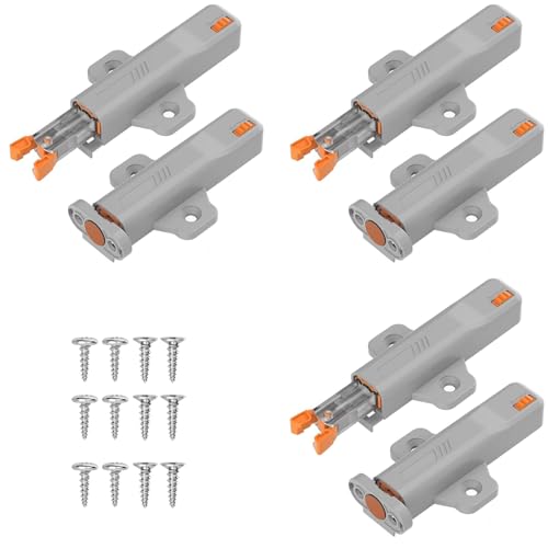KIMHOME Lot de 6 ouvre-portes d'armoire – Loquet à pousser pour ouvrir avec mécanisme à ressort lisse, pour portes de cuisine et d'armoire, fonctionnement...