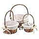 Weidenkörbchen-Set mit Baumwolleinlage, 3 Größen, romantischer Vintage-Look (braun)