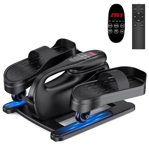 MOMODA Ejercitador de pedal elíptico, mini máquina eléctrica portátil con asa, de bajo impacto, para la salud debajo del escritorio, máquina cardiovascular, entrenador de piernas para oficina en casa