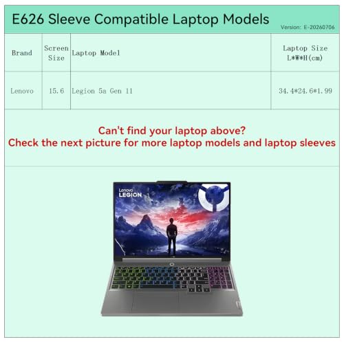 Image of Smatree Elite Laptop Sleeve for 15.3 inch Lenovo Legion 5a Gen 11, Protective Laptop Case with Pocket(E626)