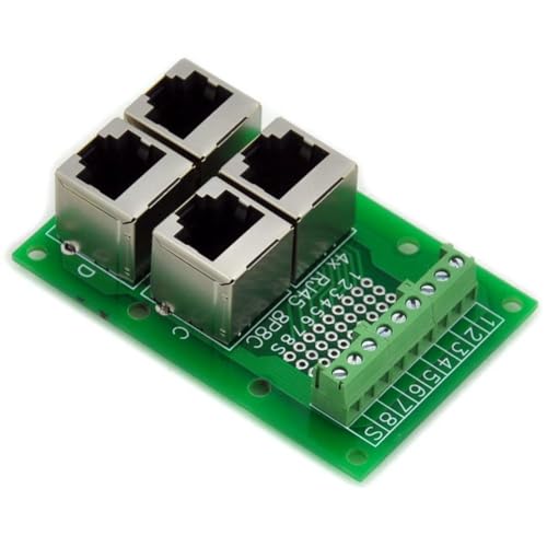 Placa breakout RJ45 8P8C de 4 vías con bloque de terminales de tornillo 2