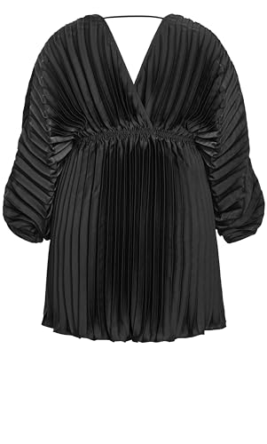 Image of City Chic Women's Plus Size Dress - Chloe Accordion Sleeve Pleat