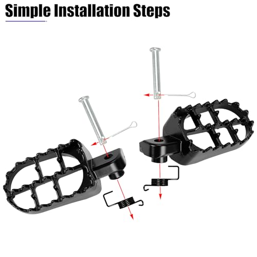 Image of Mini Bike Foot Pegs Assembly Kit Compatible with Coleman Minibike CT200U CT200U-EX BT200X CT200U-EXR CT100U CC100X Axis M200 196cc 200cc 97cc 100cc Engine Parts Left and Right Footrest