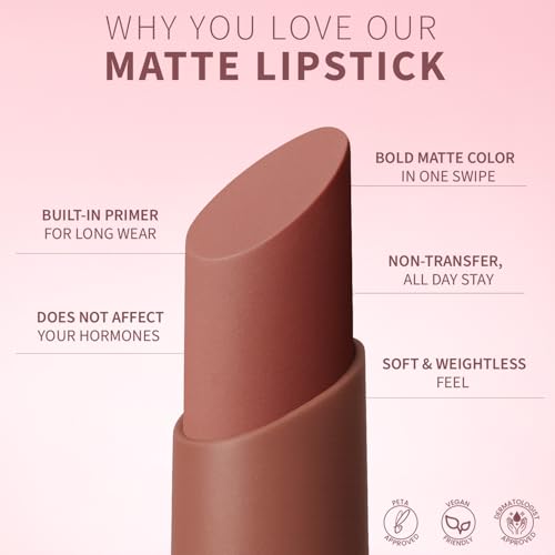 Image of TEEN TEEN Color Life Nontransfer Crayon Lipstick |Matte Finish with Built-in Primer |Waterproof & Long Lasting Lip Color |Smudge-Proof, Fade-Resistant Formula | Combo Color (Caramel Nude, Carnation)