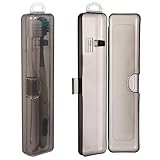 2 Packs Toothbrush Case 8.26x1.85x0.98inches Plastic Transparent Black Toothbrush Travel Holder Travel Size Portable Containers for Traveling Toothbrushes