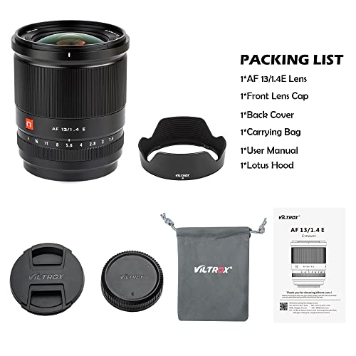 Viltrox 13Mm F1.4 F/1.4 Sony E Mount Lens, Ultra Wide Angle Aps-C Af Prime Lens For Sony E-Mount Mirrorless Cameras Zv-E10 A600 A6600 A6100 A6000 A7 #TOP6