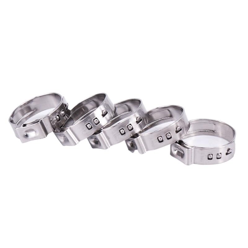 5/10/80Pcs Hose Clamps Single Ear Stepless 5.8-60.0mm 304 Stainless Steel Hose Clamps Cinch Clamp Rings For Sealing Kinds Of Hose (Size : 8.3-10mm 10pcs)
